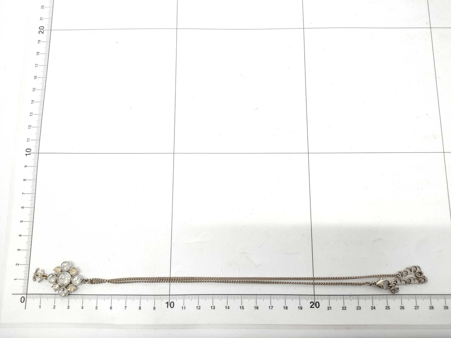 CHANEL Rhinestone Coco Mark Necklace