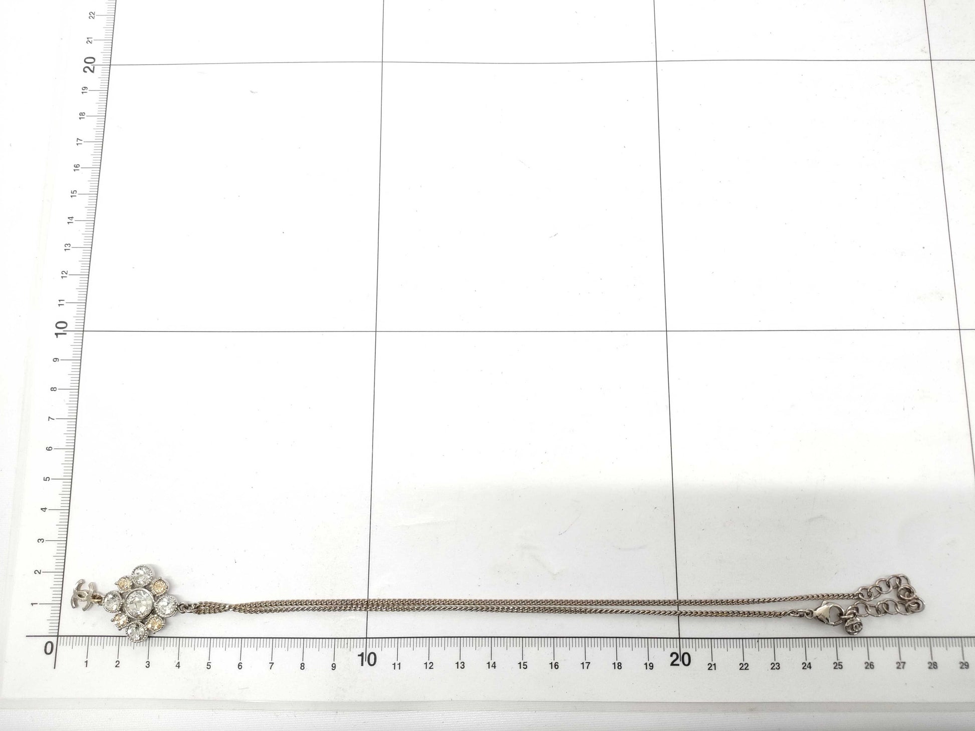 CHANEL Rhinestone Coco Mark Necklace