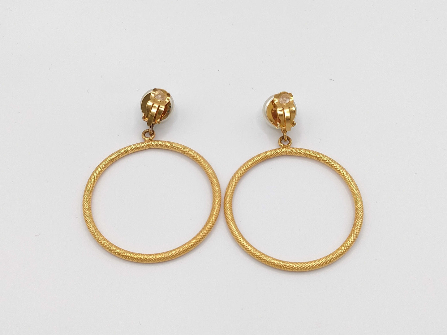 CHANEL Chanel Hoop Earrings with Pearl and Coco Mark