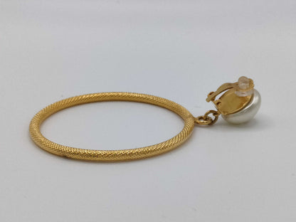 CHANEL Chanel Hoop Earrings with Pearl and Coco Mark