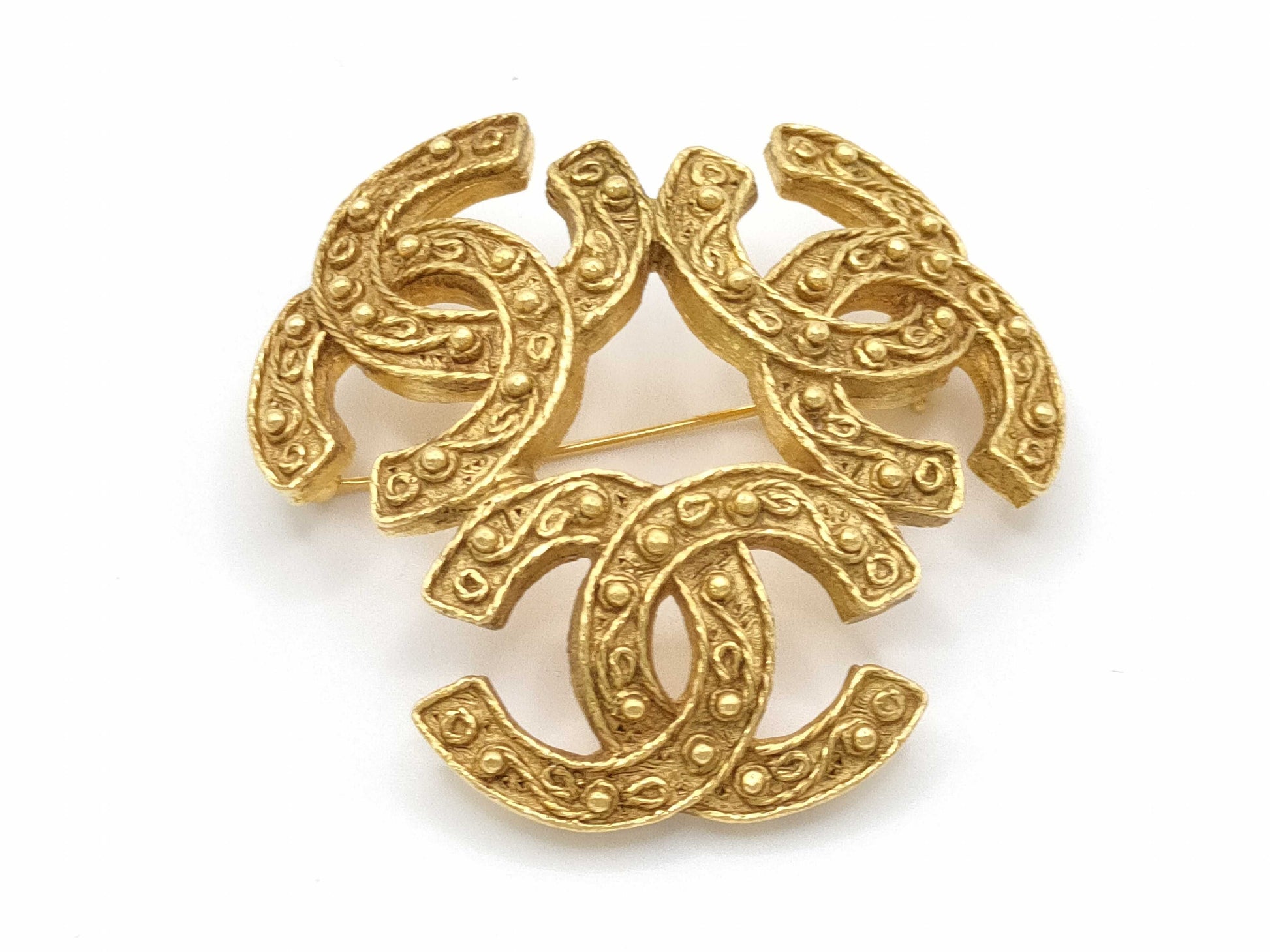 CHANEL 94A Brooch Triple Coco Mark Brooch