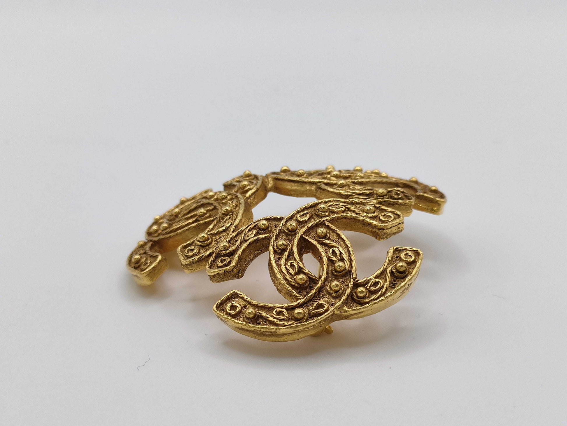 CHANEL 94A Brooch Triple Coco Mark Brooch