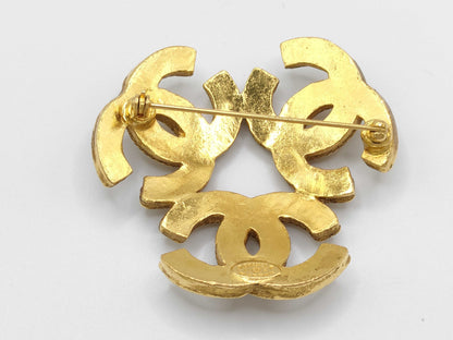CHANEL 94A Brooch Triple Coco Mark Brooch