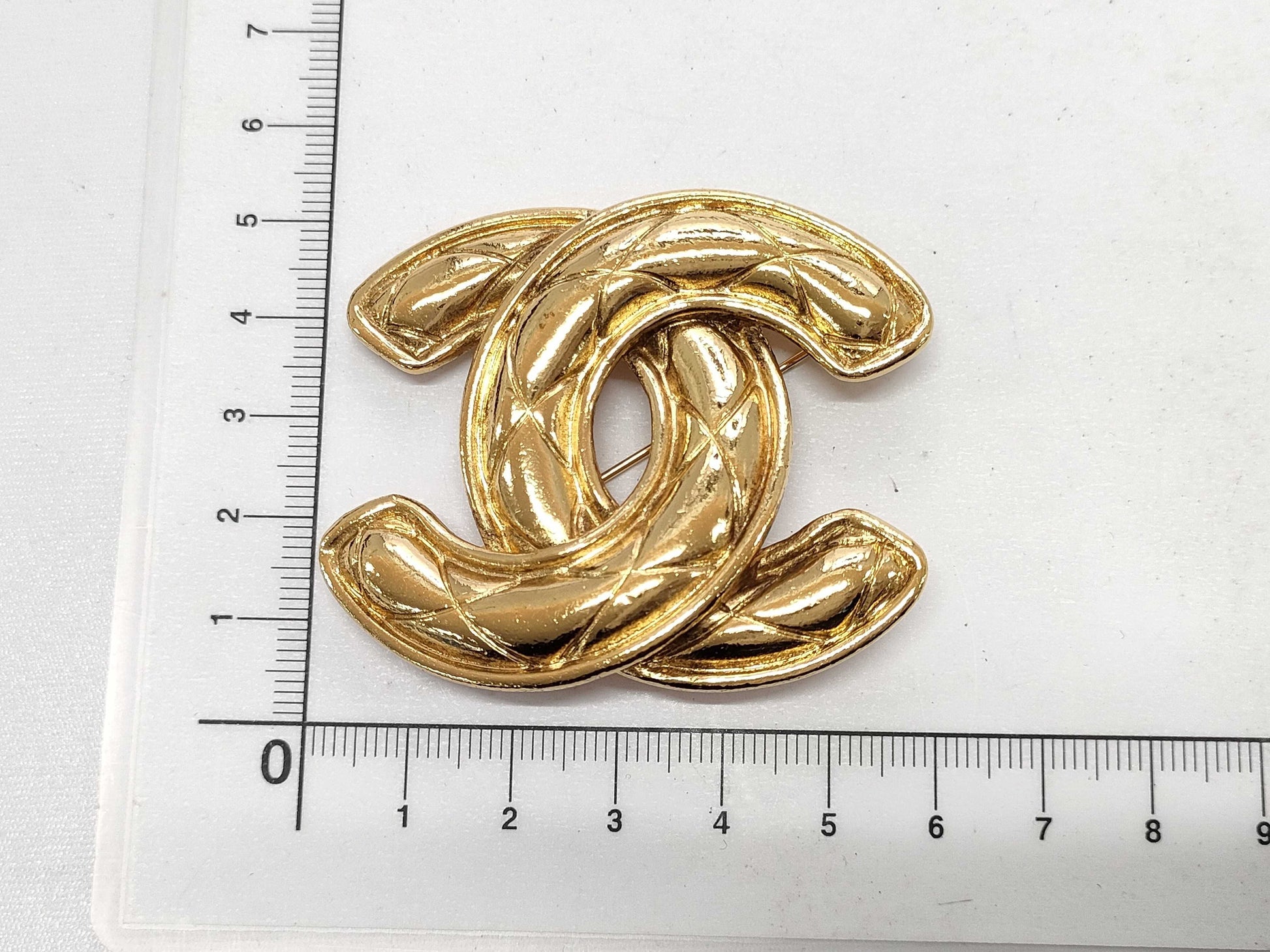 CHANEL Matelasse Brooch Coco Mark Brooch
