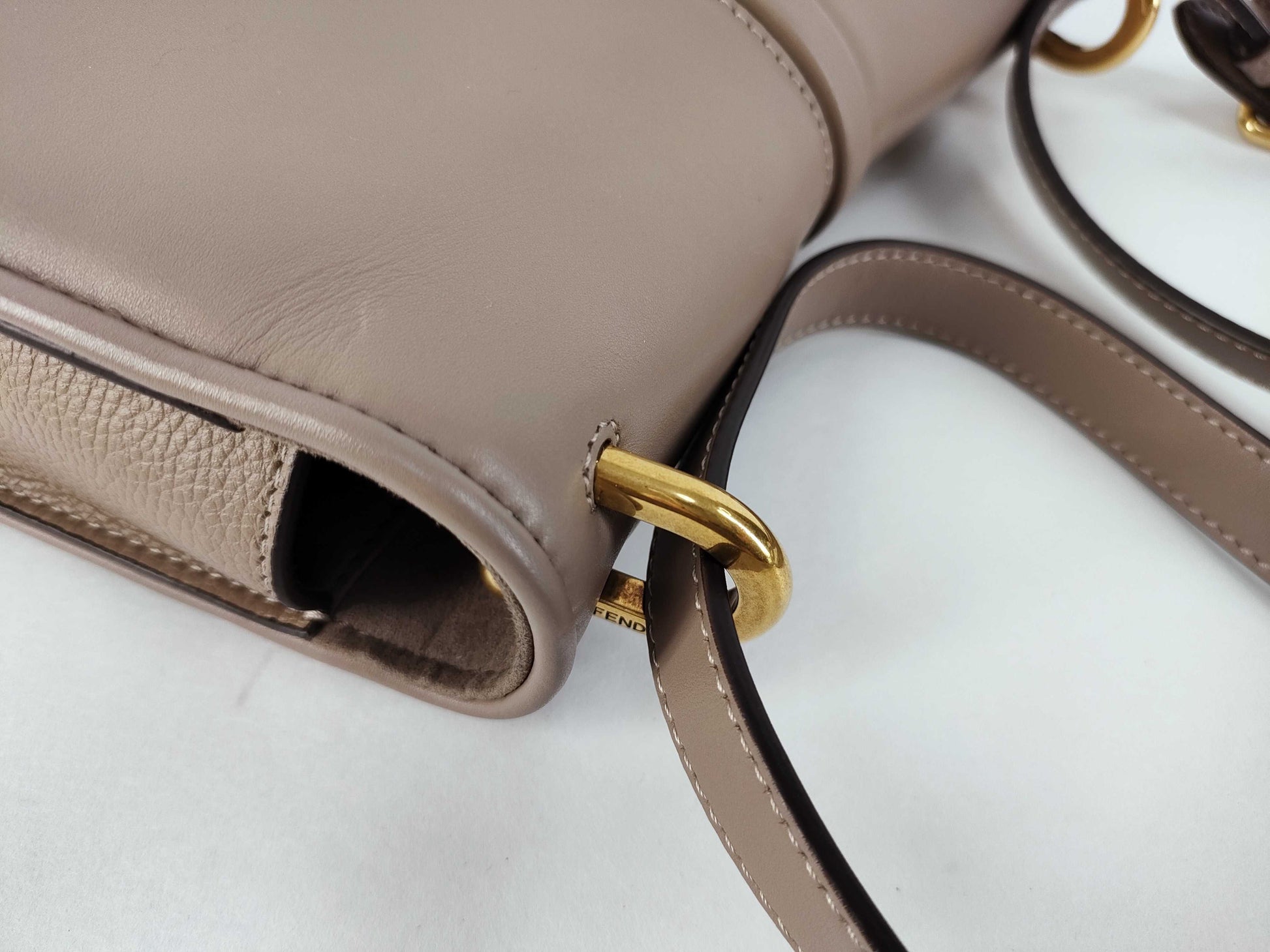 FENDI Camon Medium Shoulder Bag in Grey Leather 