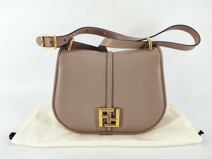FENDI Camon Medium Shoulder Bag in Grey Leather 