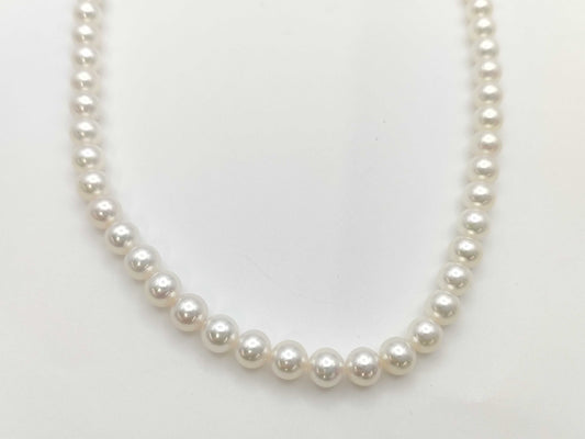 MIKIMOTO M Charm Pearl Necklace, Diameter 5.5mm-5.9mm, 18K Gold/Silver, 21.1g 
