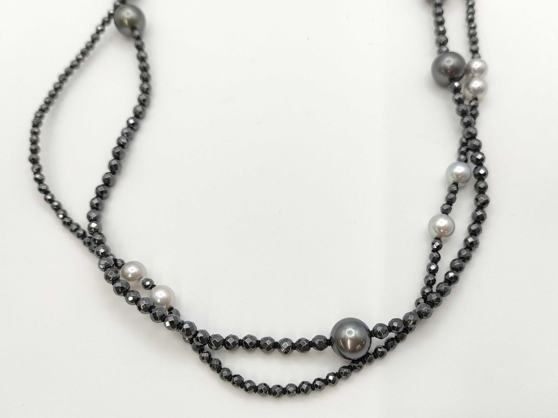 TASAKI Colored Stone Pearl Necklace, Diameter 7.0mm-10.3mm, 925, 98.6g 