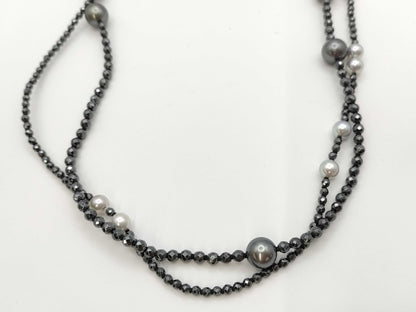 TASAKI Colored Stone Pearl Necklace, Diameter 7.0mm-10.3mm, 925, 98.6g 