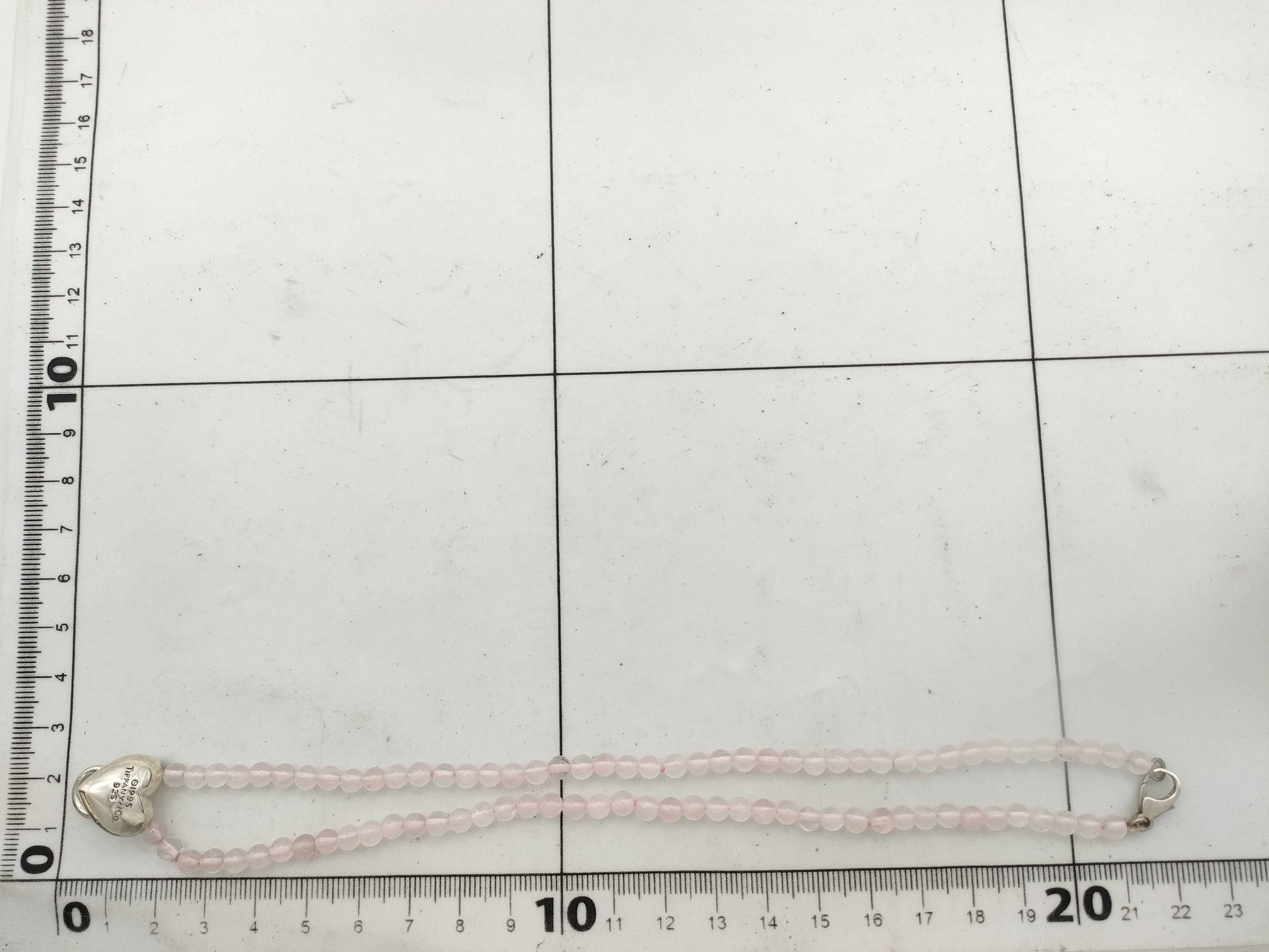 Tiffany & Co. Heart Door Knocker Rose Quartz Necklace in SV925