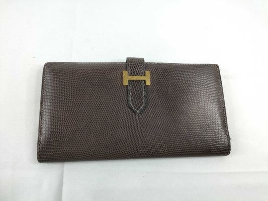 HERMES Bearn Hermes Lizard Bearn □D Wallet