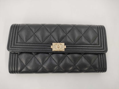 CHANEL Unused CHANEL Boy Chanel No. 29 Long Wallet in Black