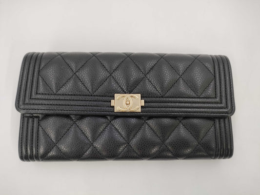 CHANEL Unused CHANEL Boy Chanel No. 29 Long Wallet in Black