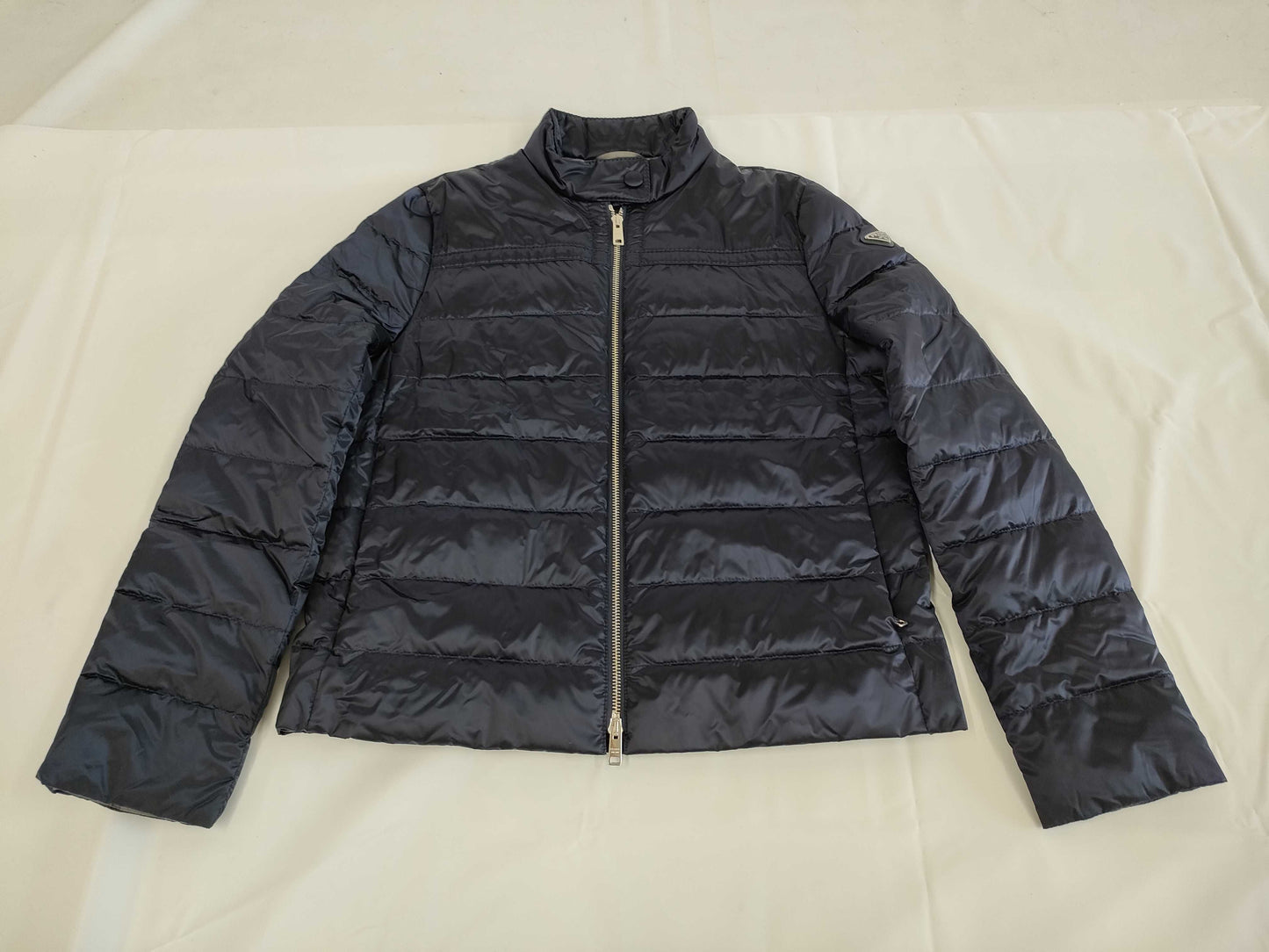 PRADA ☆Excellent Condition☆ PRADA Triangle Logo Down Jacket Women's Navy Size 40