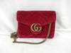 GUCCI GG Marmont Chain Wallet Shoulder Bag, Red, 474575 Shoulder Bag