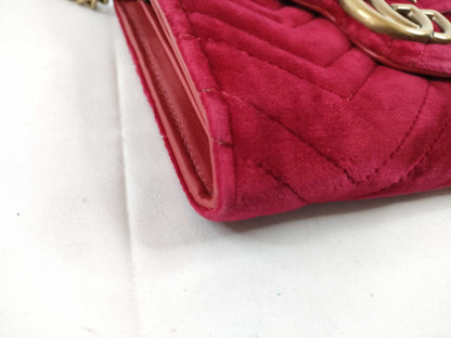 GUCCI GG Marmont Chain Wallet Shoulder Bag, Red, 474575 Shoulder Bag