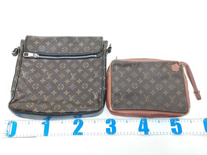 LOUIS VUITTON Monogram Louis Vuitton Macassar 2-Piece Set Second Bag