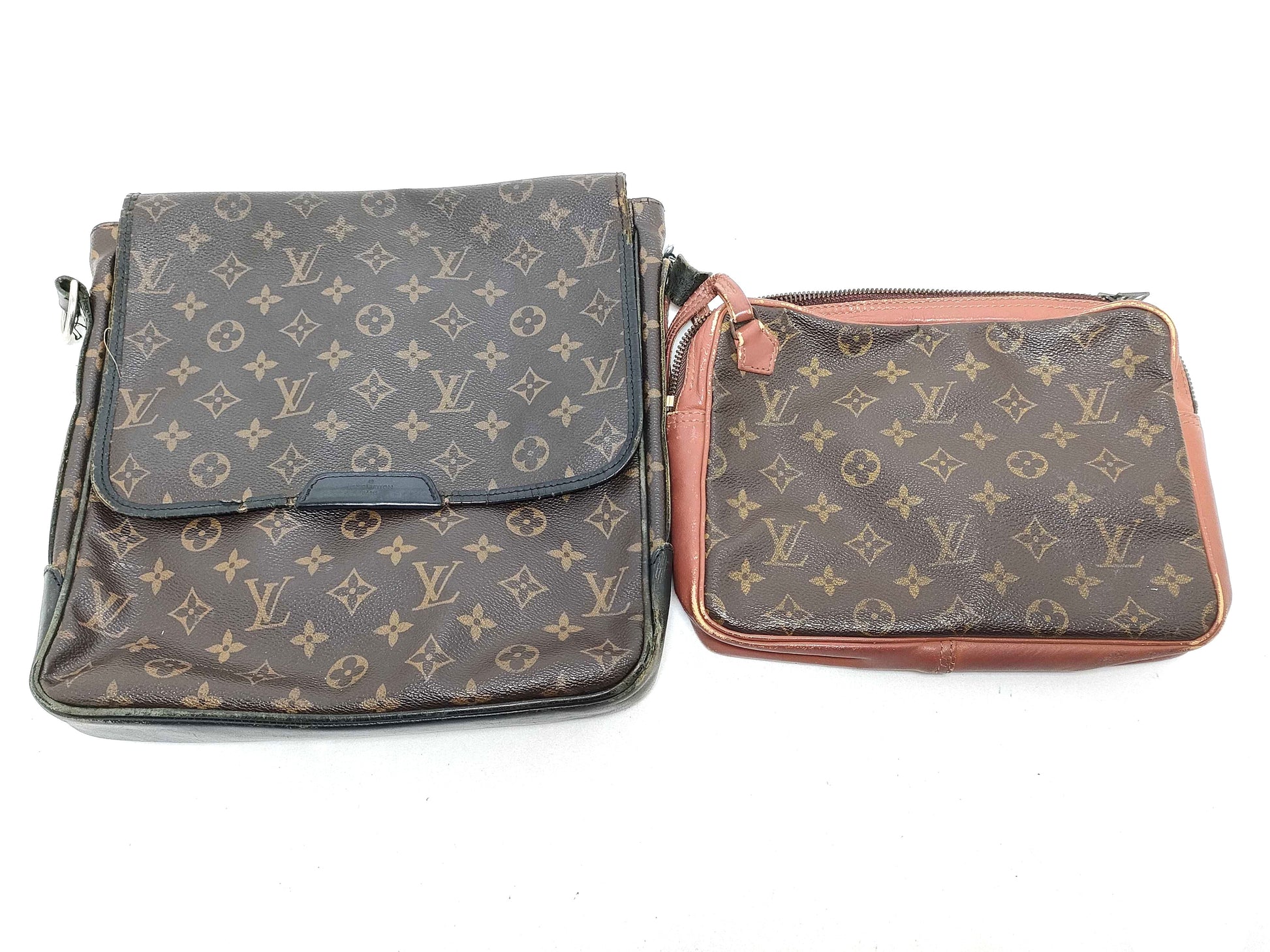 LOUIS VUITTON Monogram Louis Vuitton Macassar 2-Piece Set Second Bag
