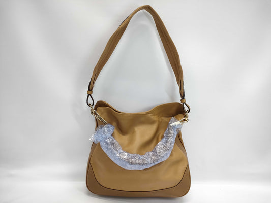 GUCCI Bamboo 2-Way Shoulder Bag Leather Handbag