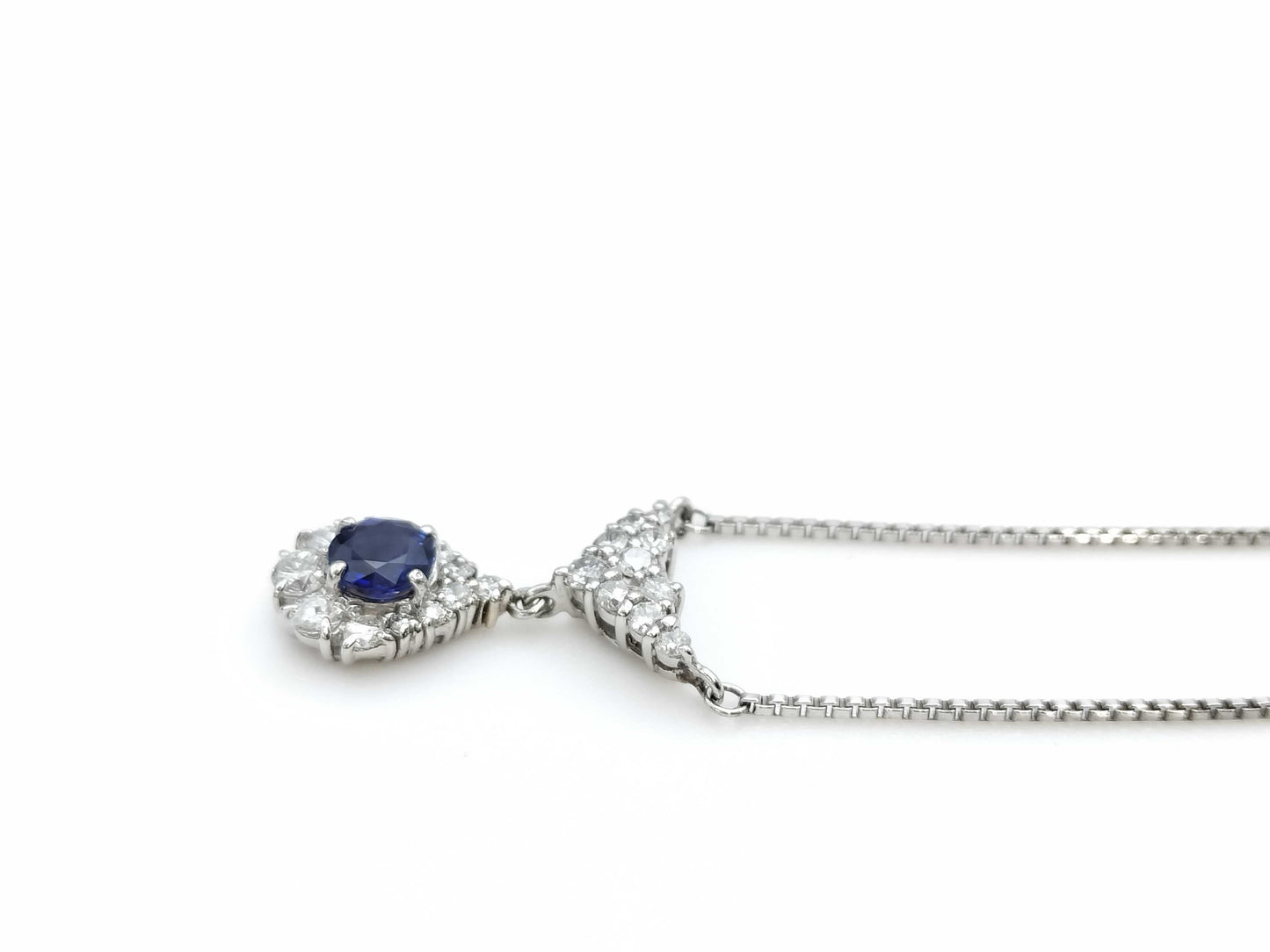 S 0.67ct D 0.61ct PT850 6.2g Necklace 