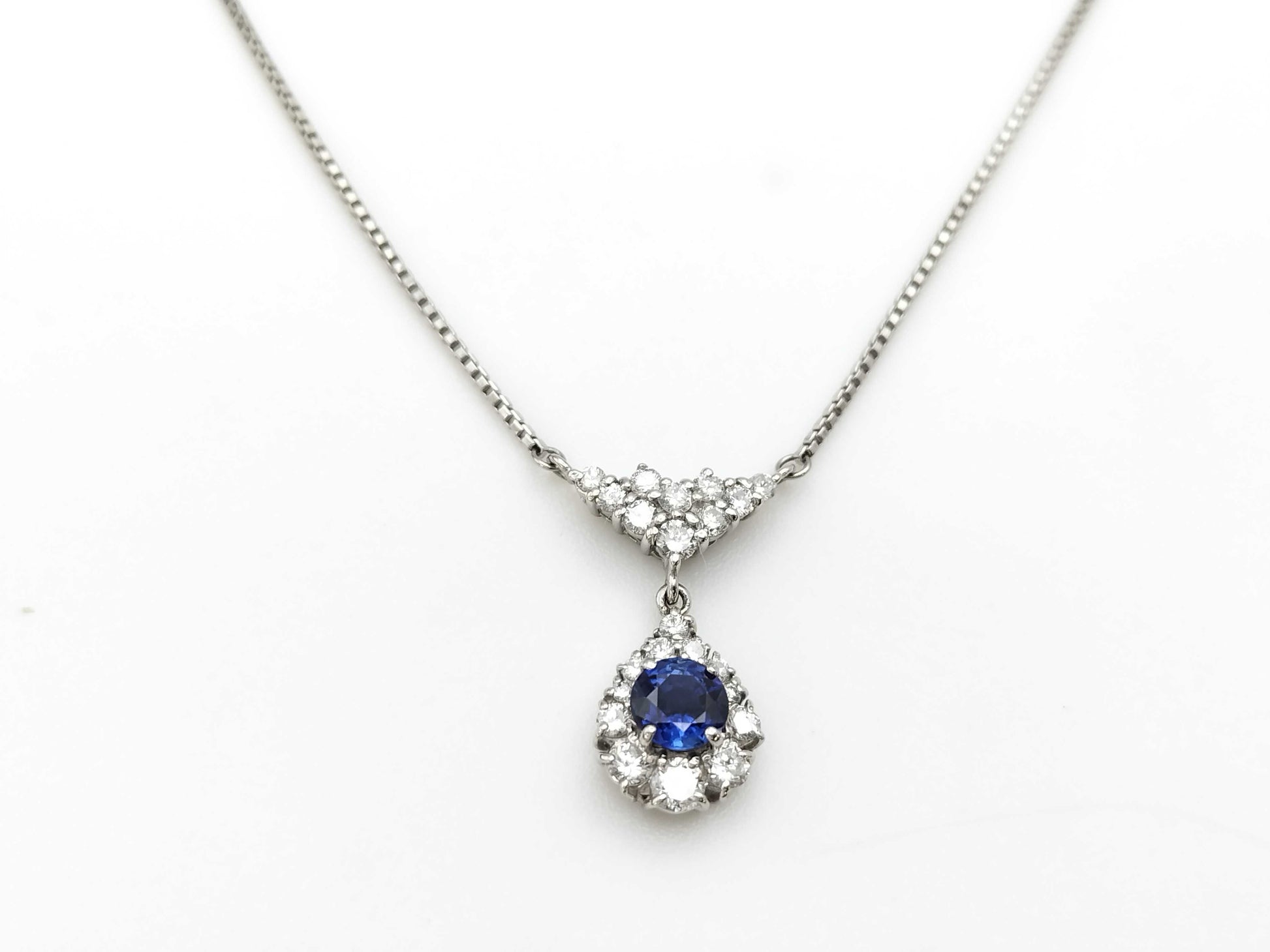 S 0.67ct D 0.61ct PT850 6.2g Necklace 