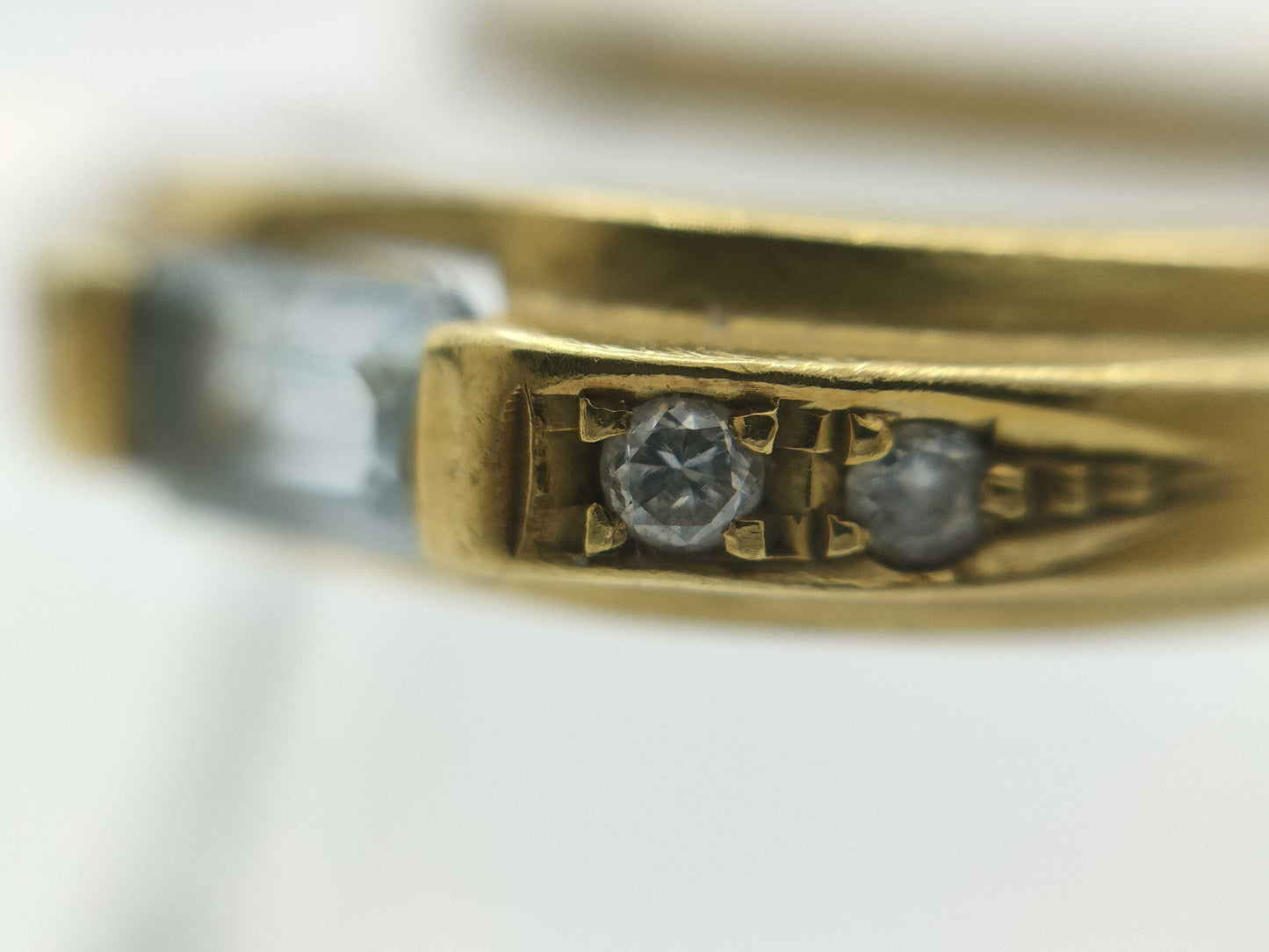 Aquamarine D0.06ct K18 3.3g Ring 