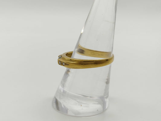 Aquamarine D0.06ct K18 3.3g Ring 