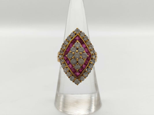 R1.70ct Clear Stone K18 8.2g Ring 