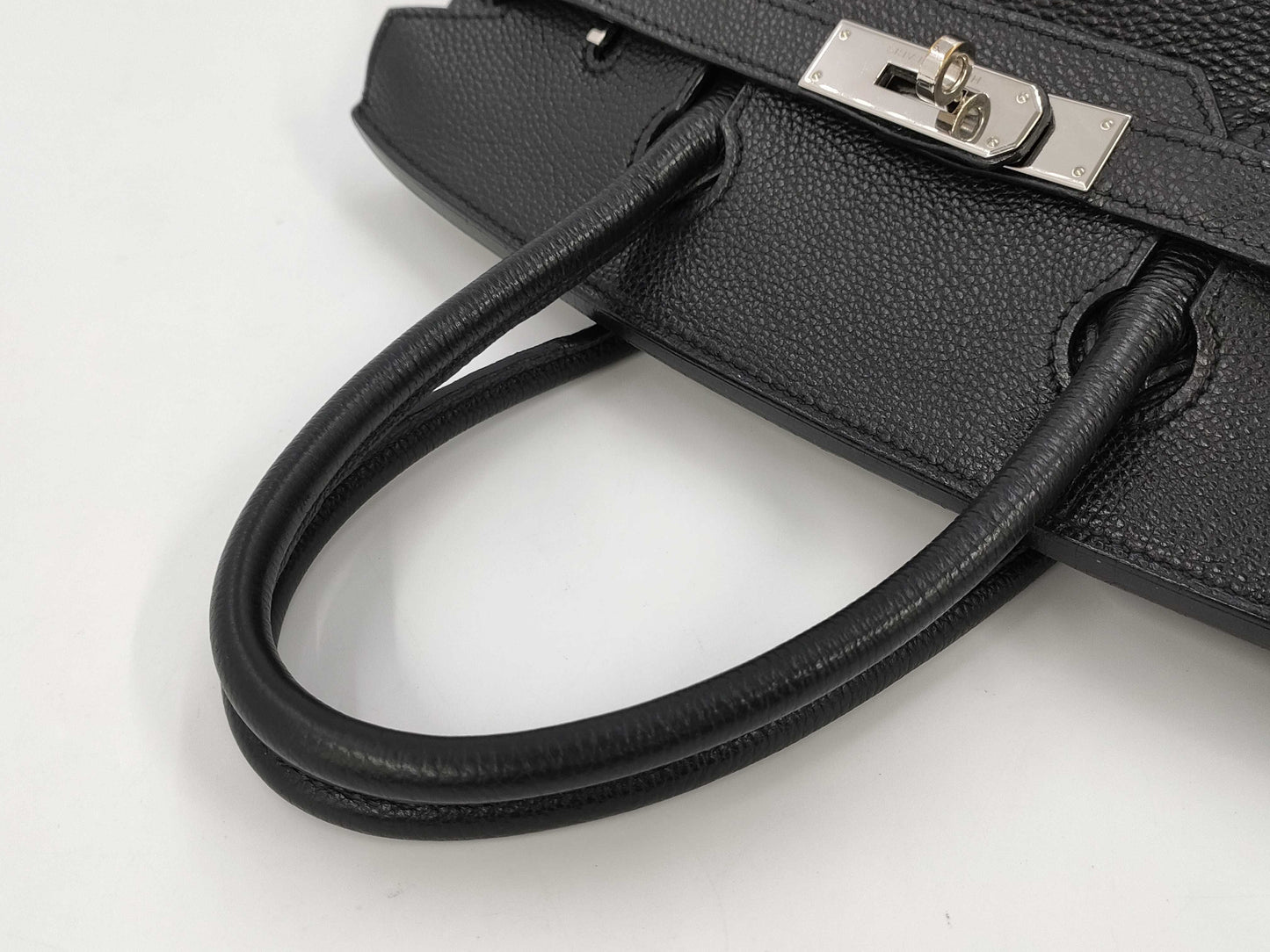 HERMES Birkin 30 Black Togo with Sterling Silver Hardware, K Handbag