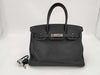 HERMES Birkin 30 Black Togo with Sterling Silver Hardware, K Handbag