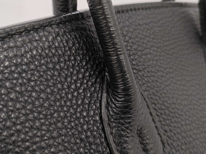 HERMES Birkin 30 Black Togo with Sterling Silver Hardware, K Handbag