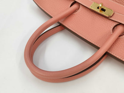 HERMES Birkin 35 Crevette Taurillon Clemence Leather Gold Hardware □Q Handbag