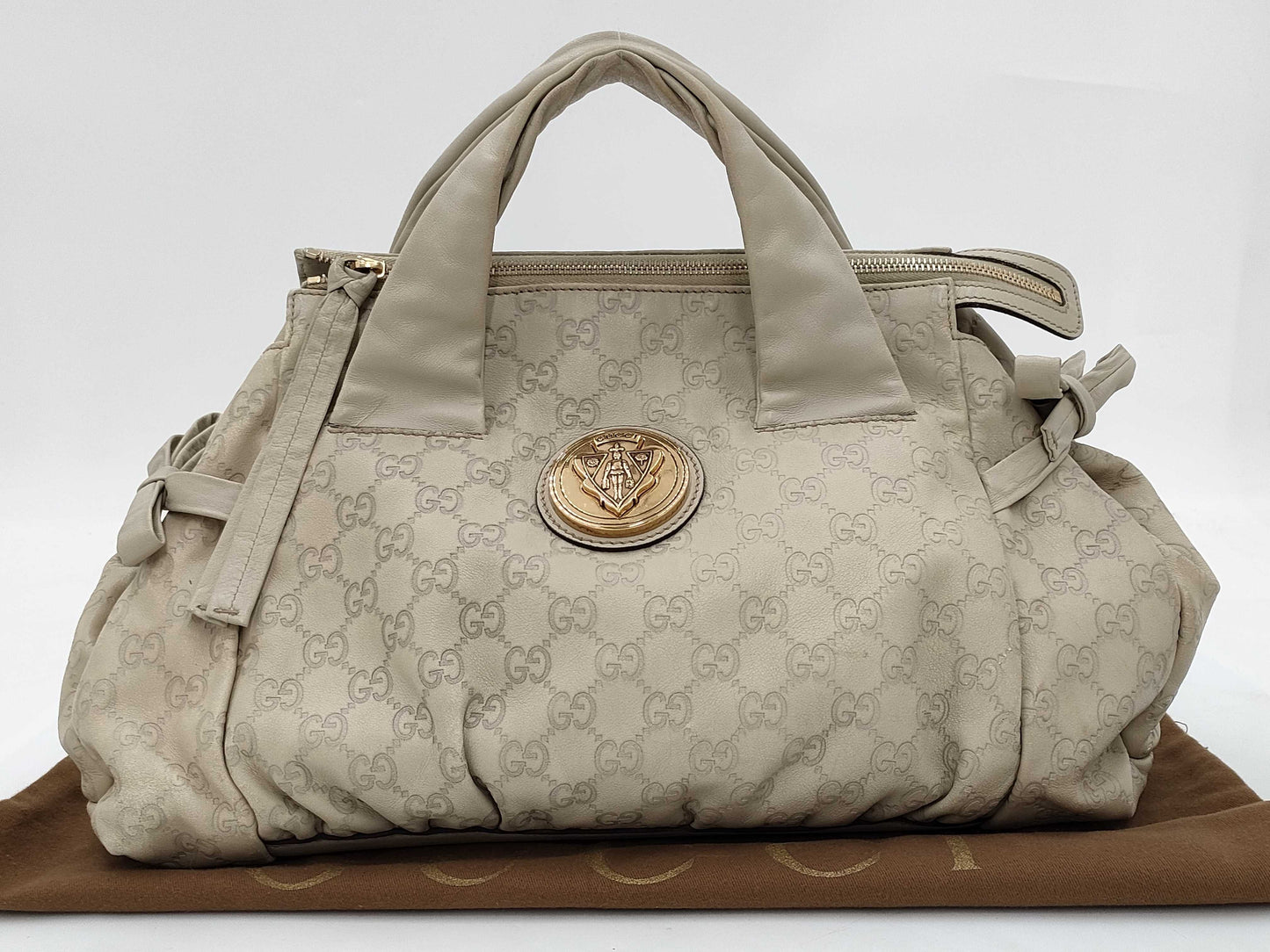 GUCCI GUCCI Hysteria Handbag GG Shimmer Leather Handbag