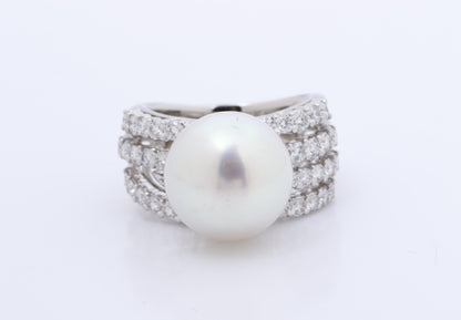 TASAKI Pearl Ring, 1.19ct, 13.3mm Diameter, PT900, 17.7g 