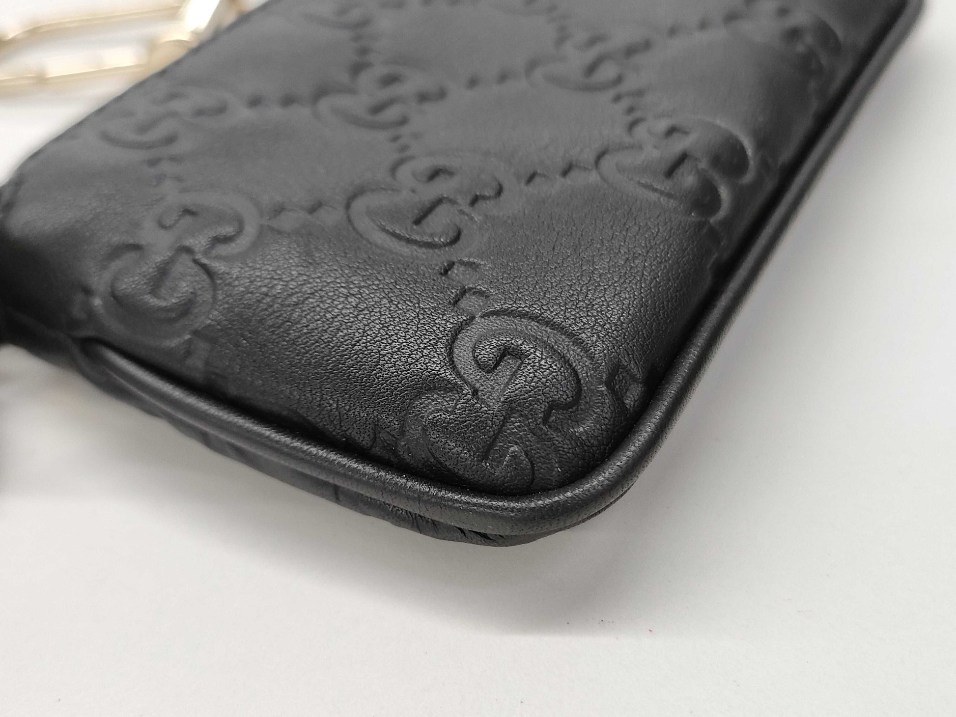 GUCCI Gucci Coin Case with Key Ring Guccissima Coin Case