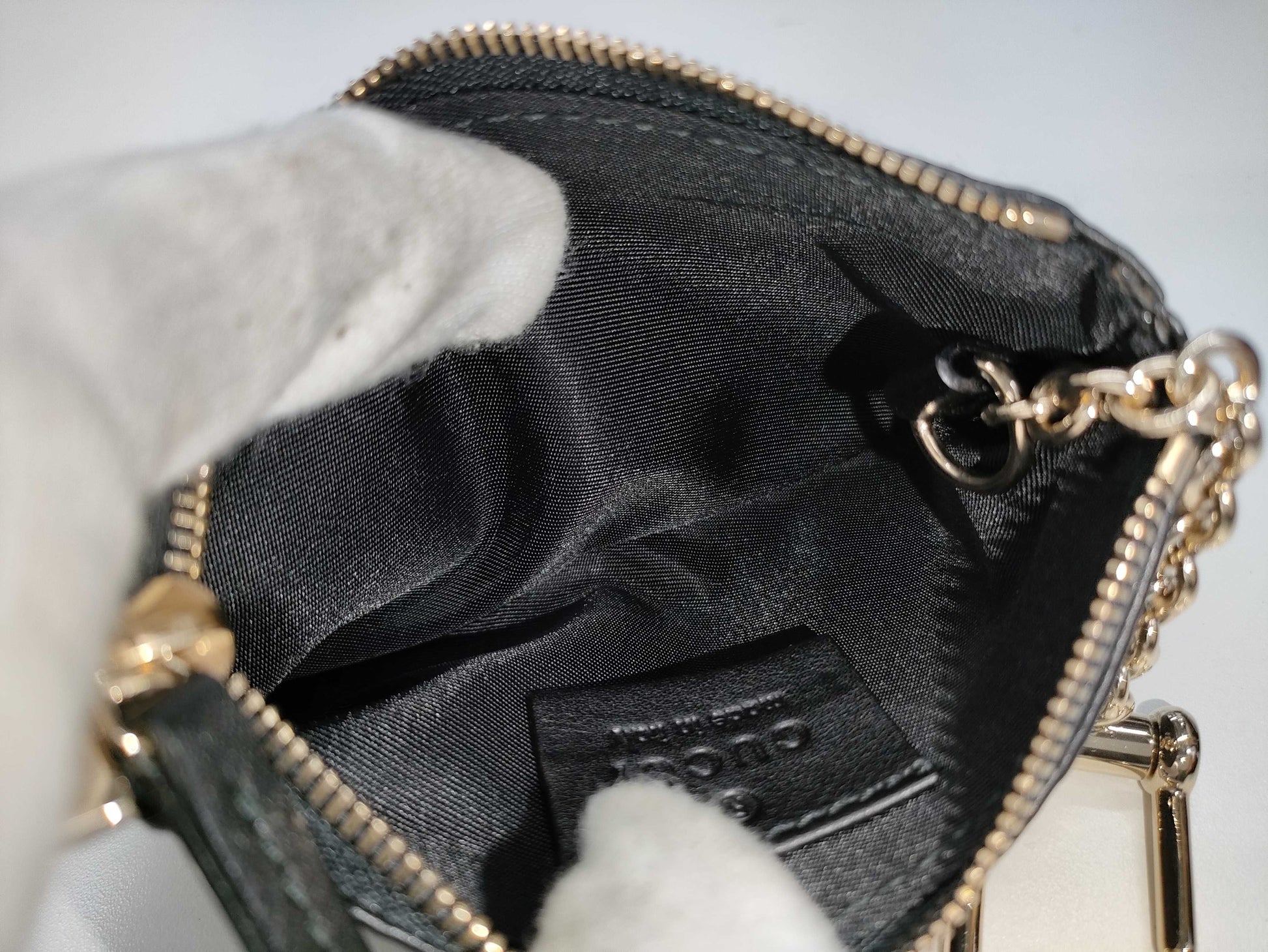 GUCCI Gucci Coin Case with Key Ring Guccissima Coin Case