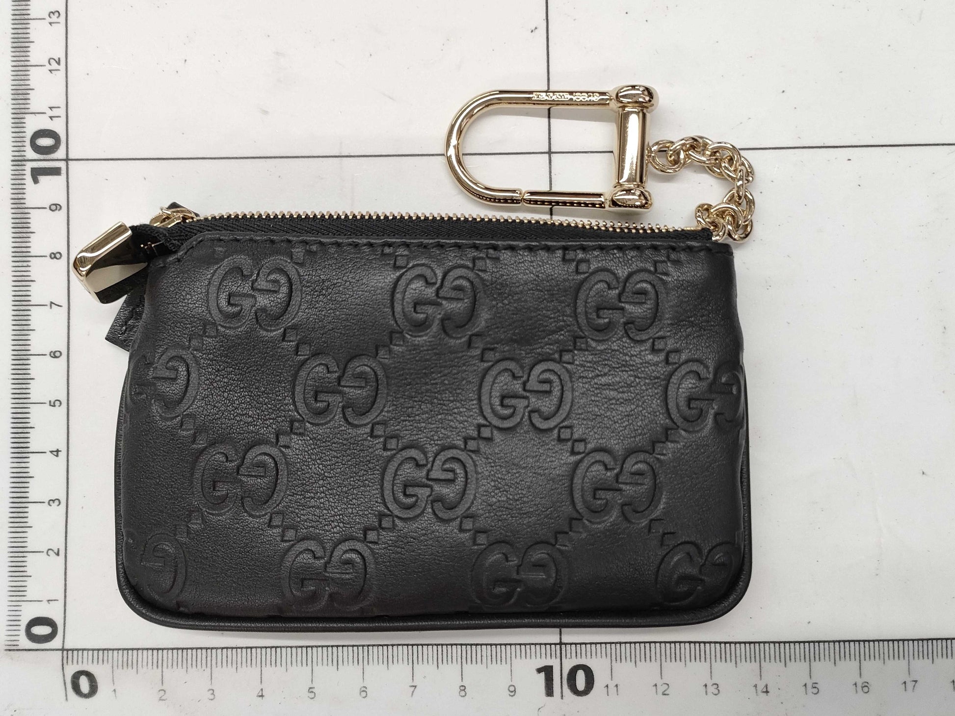 GUCCI Gucci Coin Case with Key Ring Guccissima Coin Case