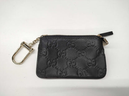 GUCCI Gucci Coin Case with Key Ring Guccissima Coin Case