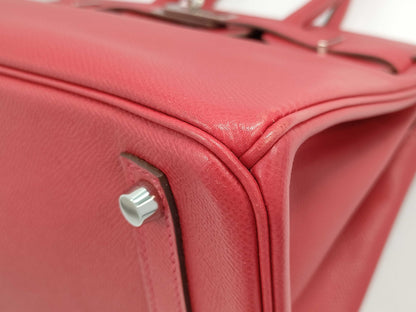 HERMES Birkin 30 Epson Rouge Cazac Handbag with Q Stamp