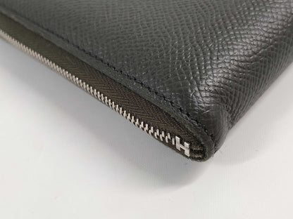 HERMES Zip Long Wallet A Stamp Wallet