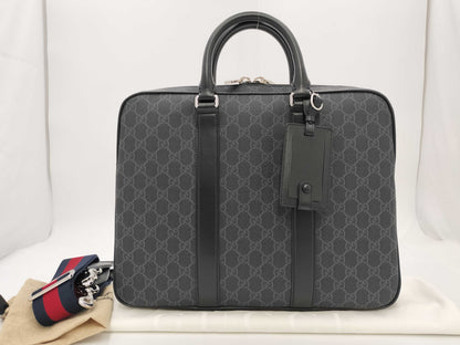 GUCCI GUCCI GG Black Medium Briefcase Business Bag 792077 Business Bag