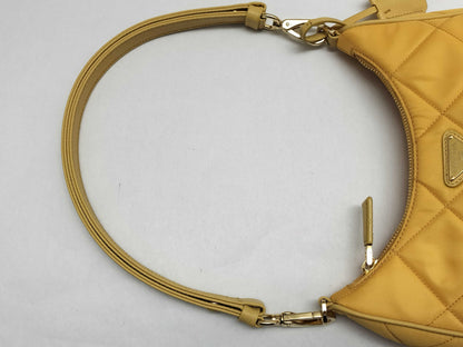 PRADA PRADA Shoulder Bag 1BC204 Yellow Quilted Shoulder Bag