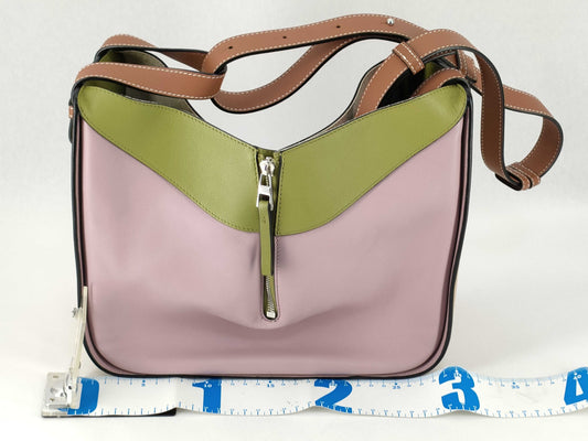 LOEWE Hammock Bag Small Handbag 387.30DS35 Beige x Pink Beige x Multi Classic Calfskin Shoulder Bag