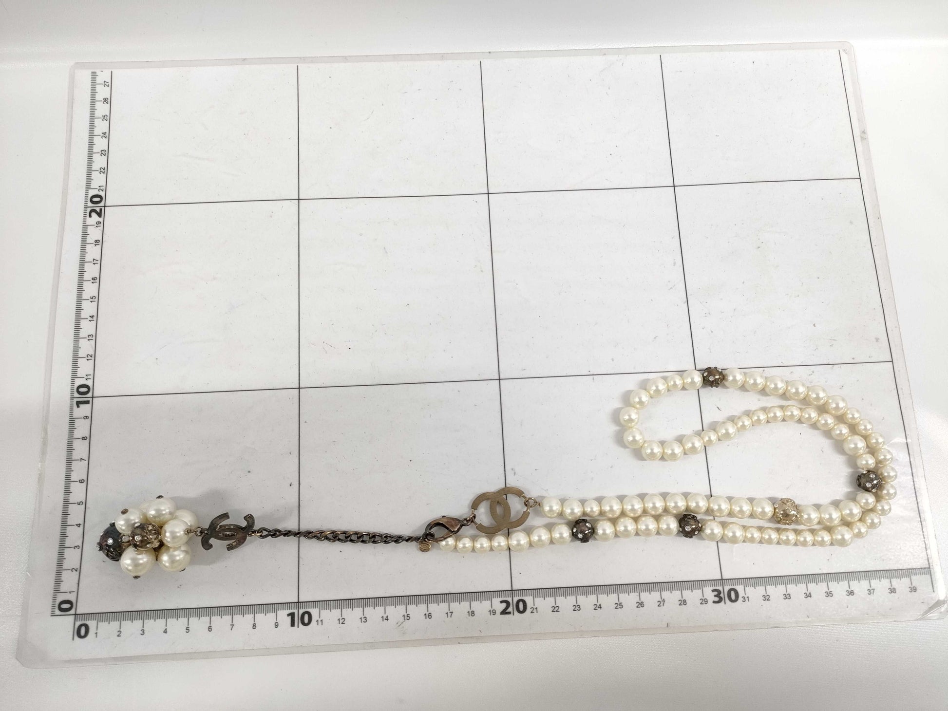 CHANEL CHANEL Necklace Coco Mark/Pearl/Rhinestone/Long Necklace Necklace