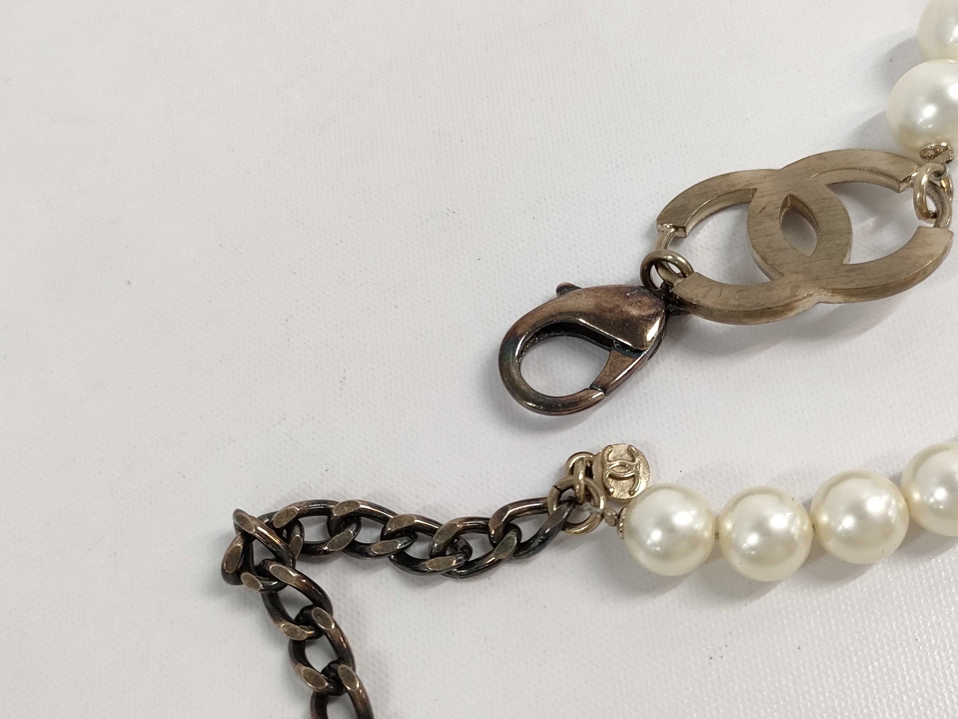 CHANEL CHANEL Necklace Coco Mark/Pearl/Rhinestone/Long Necklace Necklace