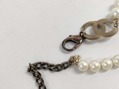 CHANEL CHANEL Necklace Coco Mark/Pearl/Rhinestone/Long Necklace Necklace