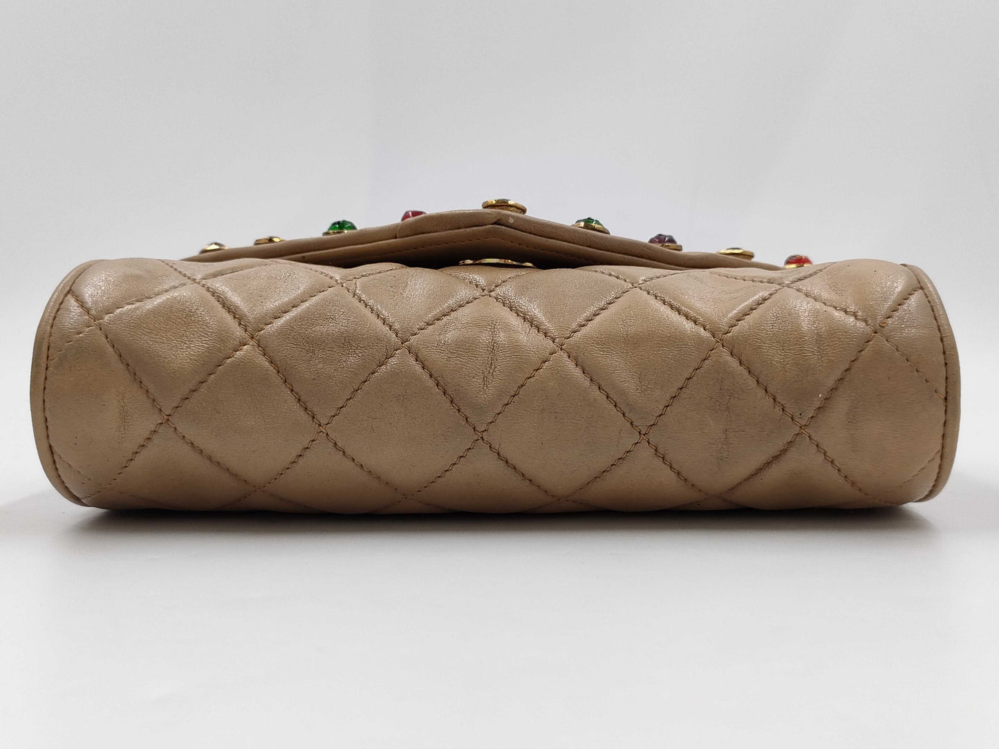 CHANEL Gripoa Shoulder Bag, Beige, Green, and Multicolor, Gold Hardware/Mini Size Shoulder Bag