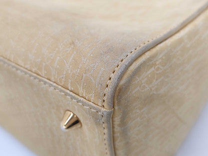 Dior Christian Dior Trotter Lady Dior Leather 2-Way Yellow Handbag