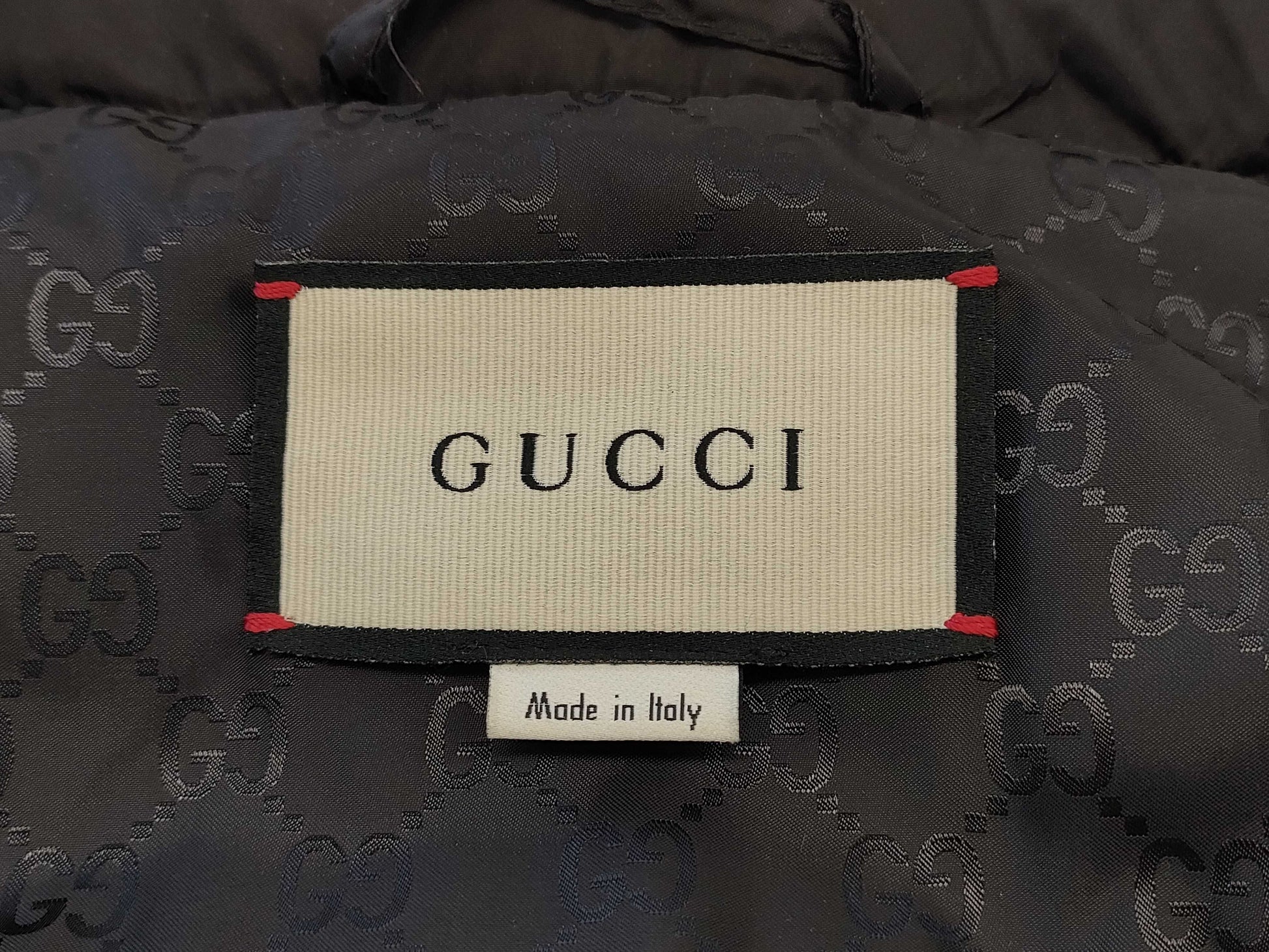 GUCCI GG Black Down Vest, Size 48