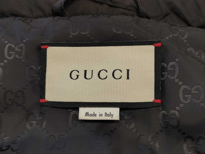 GUCCI GG Black Down Vest, Size 48
